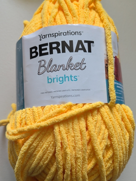 Bernat Other - Bernat Blanket Brights Plush Chenille Yarn - Yellow